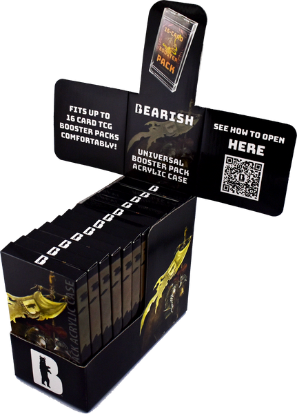 Bearish 12 Pack of Booster Pack Acrylic Cases (up to 16 Standard TCG C