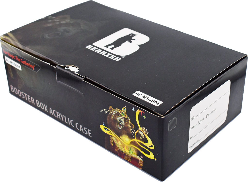 Bearish Sliding Pane Acrylic Case - Fits Set Booster Boxes (AC-MTG004SP)