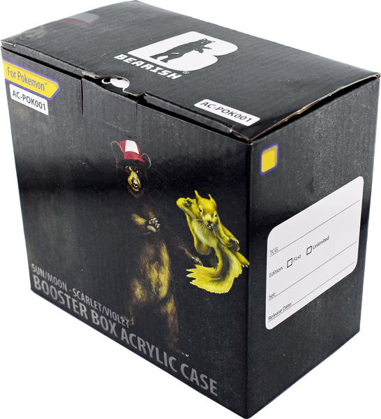 Bearish Lock Pane Acrylic Case – Fits Sun & Moon to Scarlet & Violet Era Booster Boxes (AC-POK001)